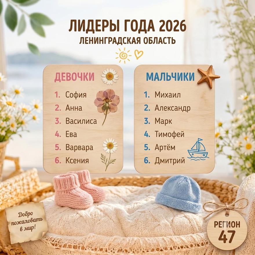 Имена София и Михаил стали абсолютными лидерами среди новорождённых в Ленобласти