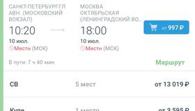 Билеты на поезд «Аврора» между Петербургом и Москвой в июле будут продавать по 997 рублей