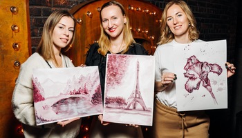 Арт-вечеринка Artvibes. Рисуем вином в ресторане Тиландер