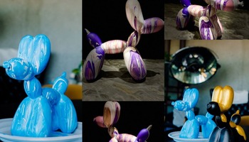 Роспись собачки Ballon Dog в ресторане Tillander