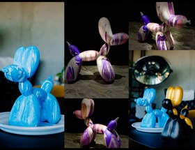 Роспись собачки Ballon Dog с видом на Неву и Аврору от…