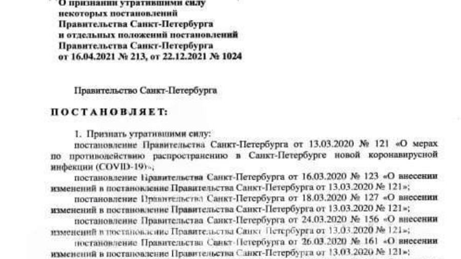 В Петербурге с 1 октября окончательно отменят коронавирусные ограничения
