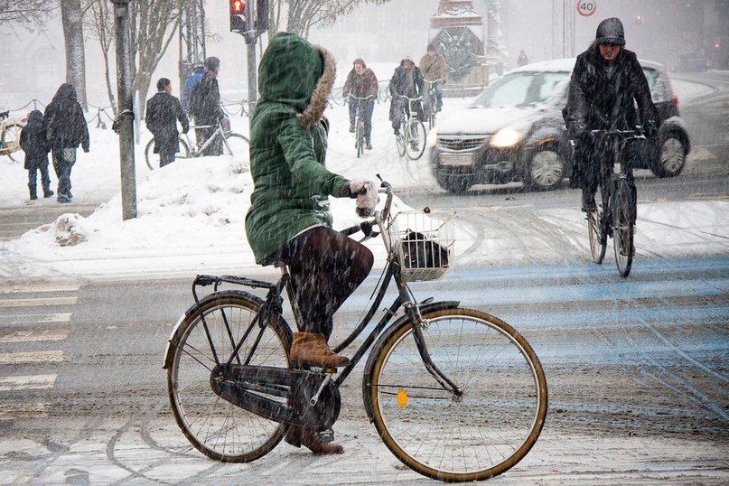 Международная зимняя акция «На работу на велосипеде»