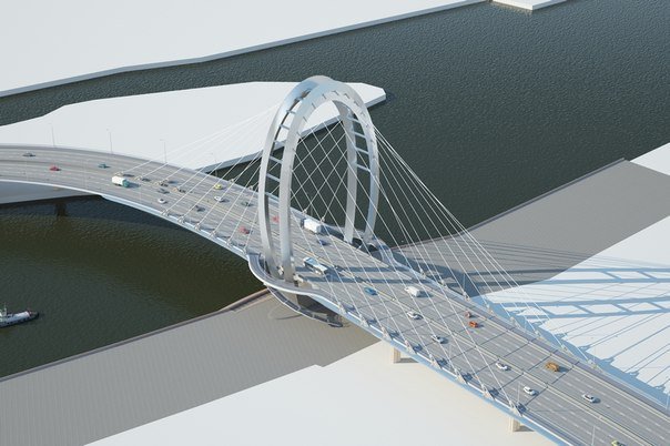 Новый вантовый мост с велодорожками перекинут через Малую Неву