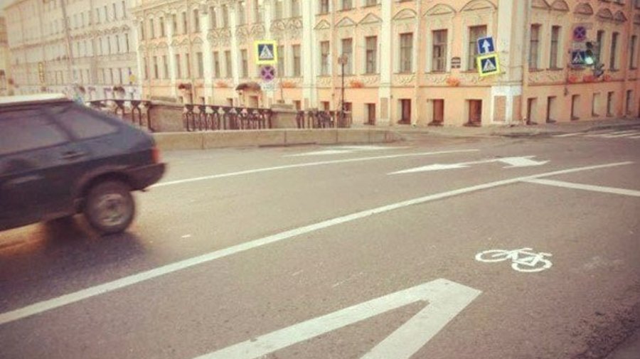 На Гороховой улице появилась «партизанская» велодорожка
