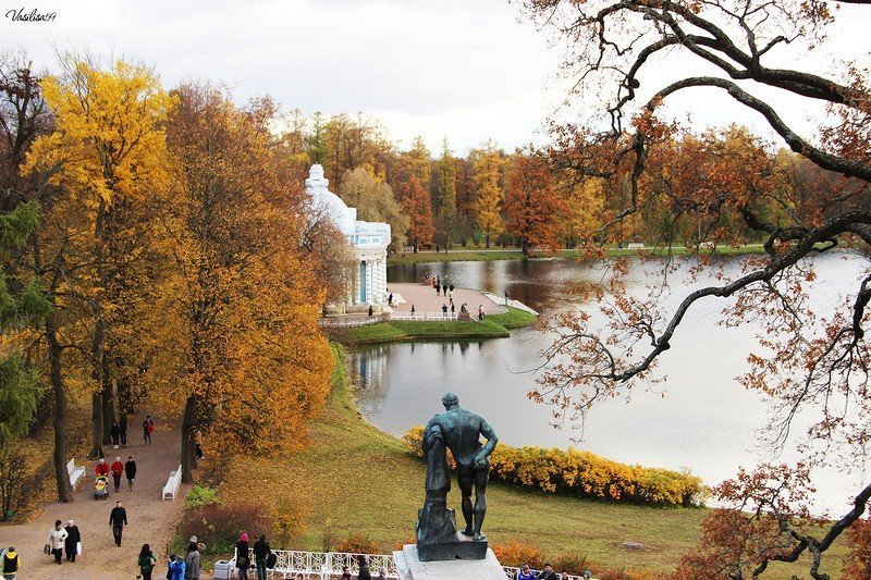 Село где пушкин осень коротал. Царскосельский лицей Екатерининский парк. Екатерининский парк Царское село осень. Екатерининский парк осенью в Царском селе. Лицейский сад в Царском селе.