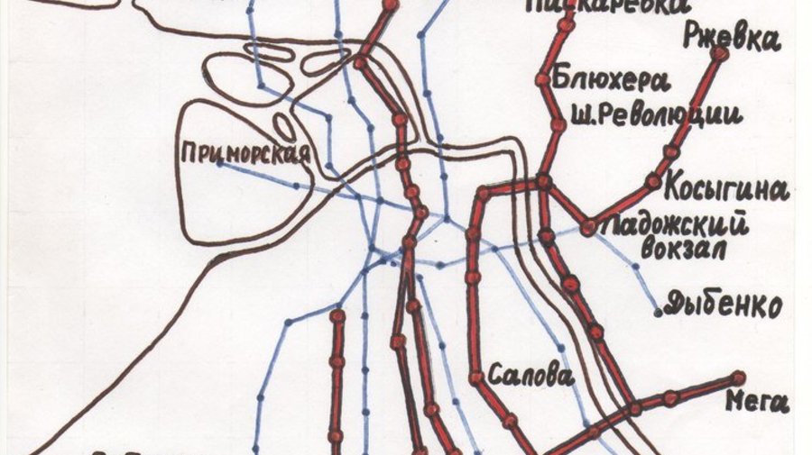 Карта Общественного метрополитена Петербурга