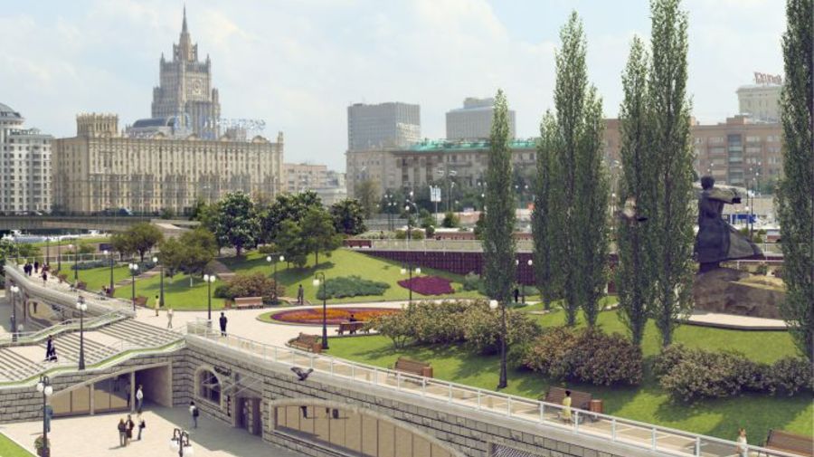 В Москве появился первый сквер на крыше подземного паркинга